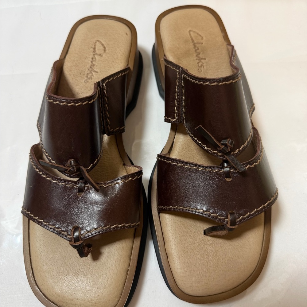 Clarks Women's Brown Leather Sandals